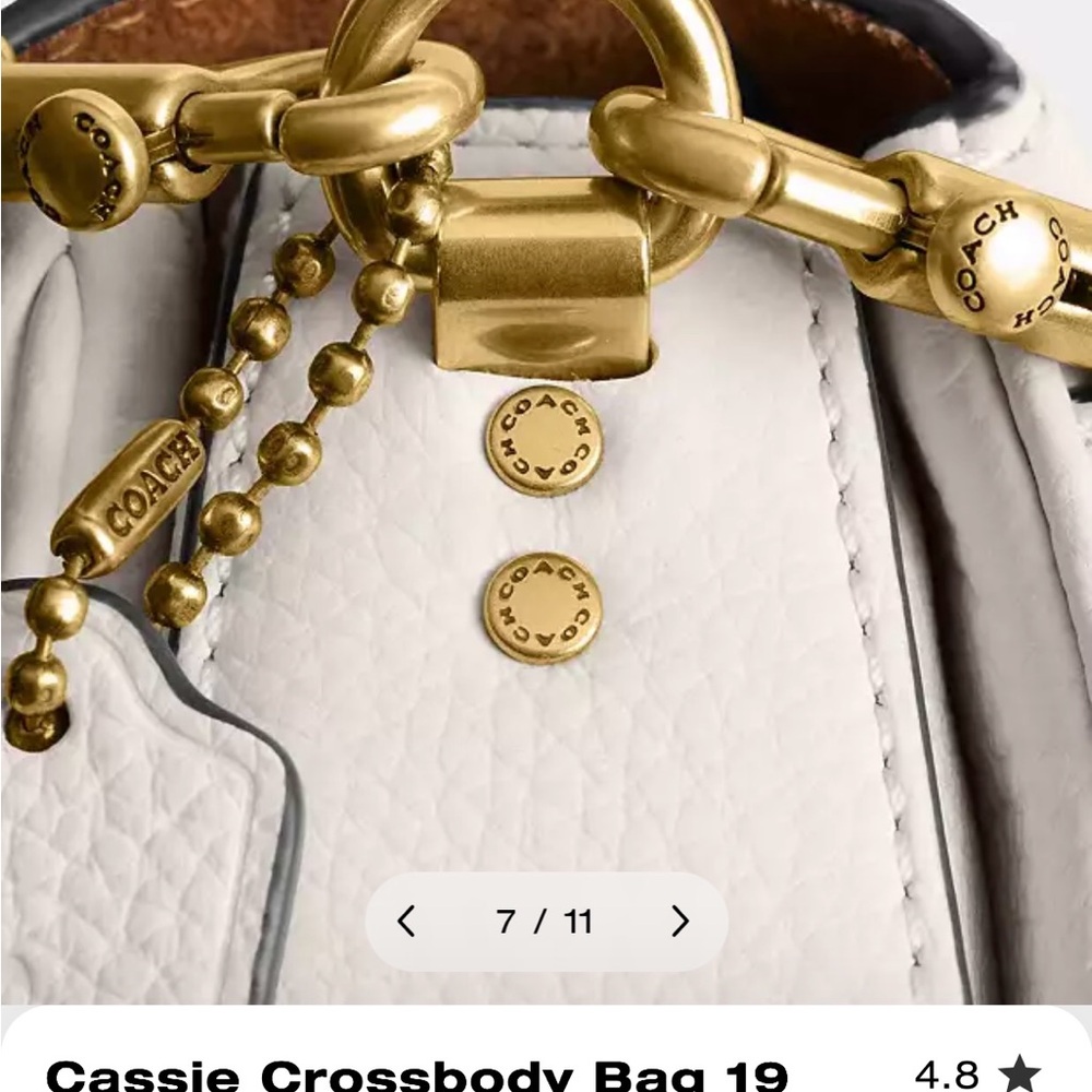Coach Ivory Crossbody Bag with Gold Accents - Picture 5 of 15
